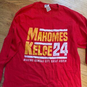 Mahomes / Kelce Red Long Sleeve T-Shirt - Medium